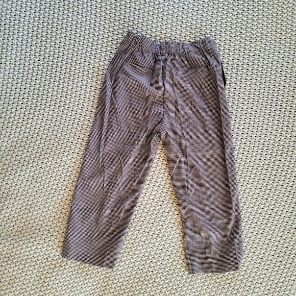 High Waisted Cropped Gingham Paper Boy Trousers - Picture 4 of 8